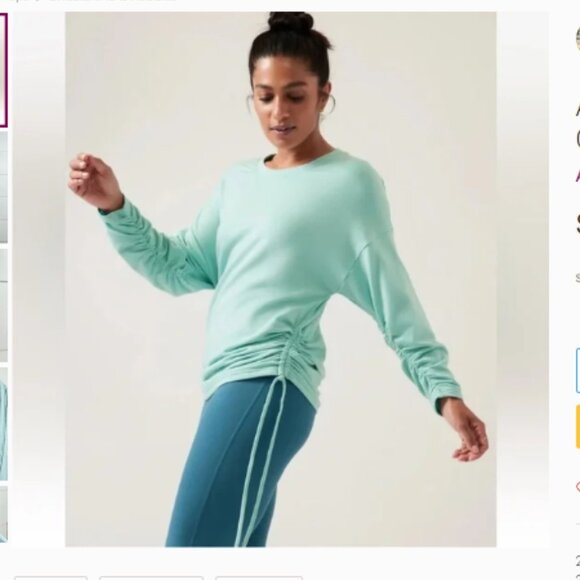 Athleta | Lombard Ruched‎ Sweatshirt in Reef Green | Size Small Women's - Picture 10 of 11